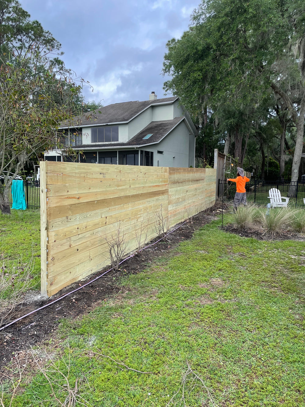 Wood fence installation by Jay Fencing